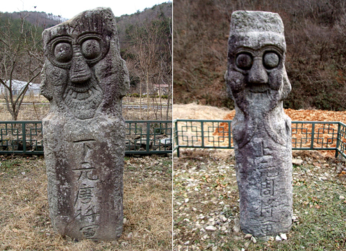 운흥사 석장승 - (좌) 하원당장군, (우) 상원주장군 